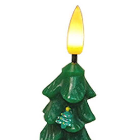6 Pcs LED Flameless Tree Taper Candles with Remote 5.12" Real Wax Flickering Candles with 3D Flame Wick Battery Operated Candlesticks for Holiday