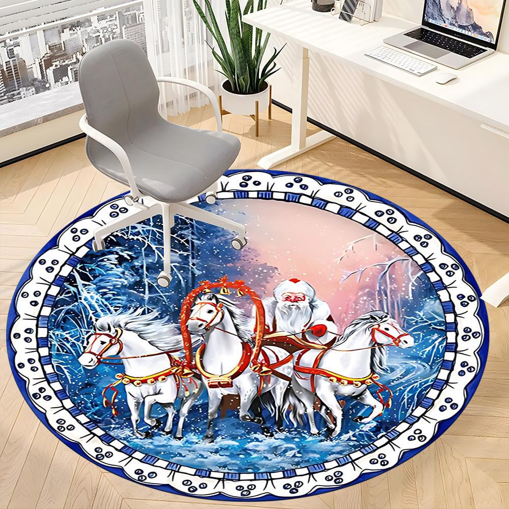 

1pc Winter Wonderland Chair Carpet for Office, Soft Comfortable Mat For Office, Living Room, Bedroom, Machine Washable Carpet yy251112021 80cm by 80cm