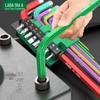 Old A 9-Piece Magnetic L-Shaped Hex Key Set with S2 Torx Inner Hex Screwdrivers