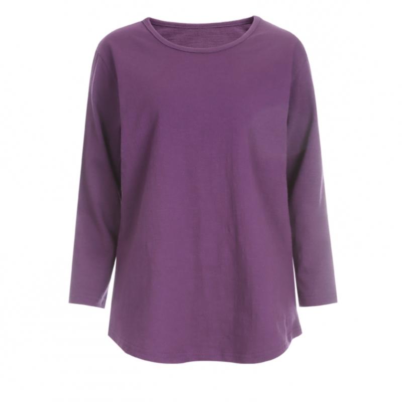 Shop Women S baSic Round Slab Cotton 3 4 Sleeve Tee Dai wSh 1003 Black
