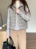 Winter stand-up collar knitted splicing down jacket women's 2025 new light and thin warm short jacket