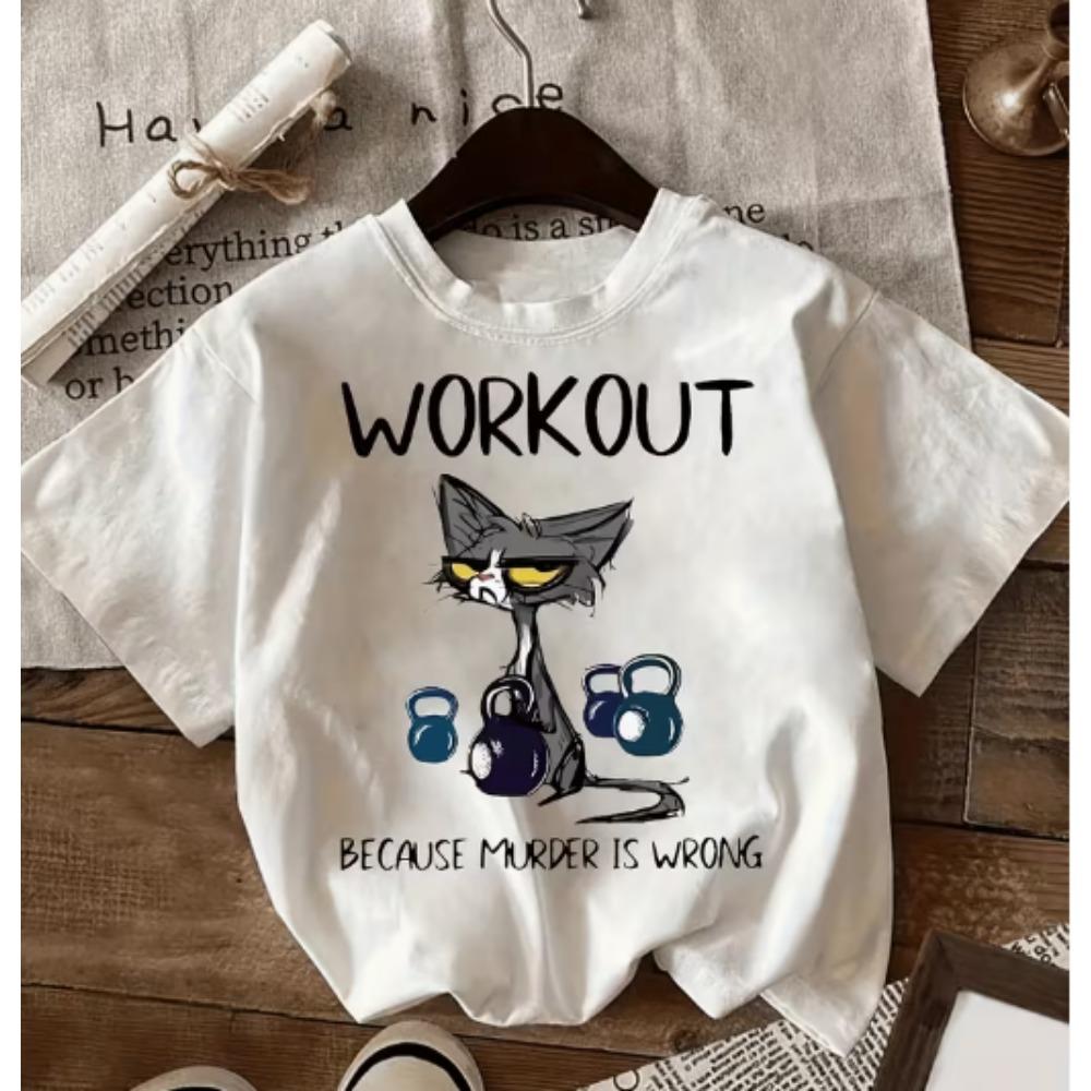 

Short Sleeved WORKOUTBECASUSE MURDER IS WRONG Printed Round Neck Women s Casual Short Sleeved Top - Women s Clothing Classic S