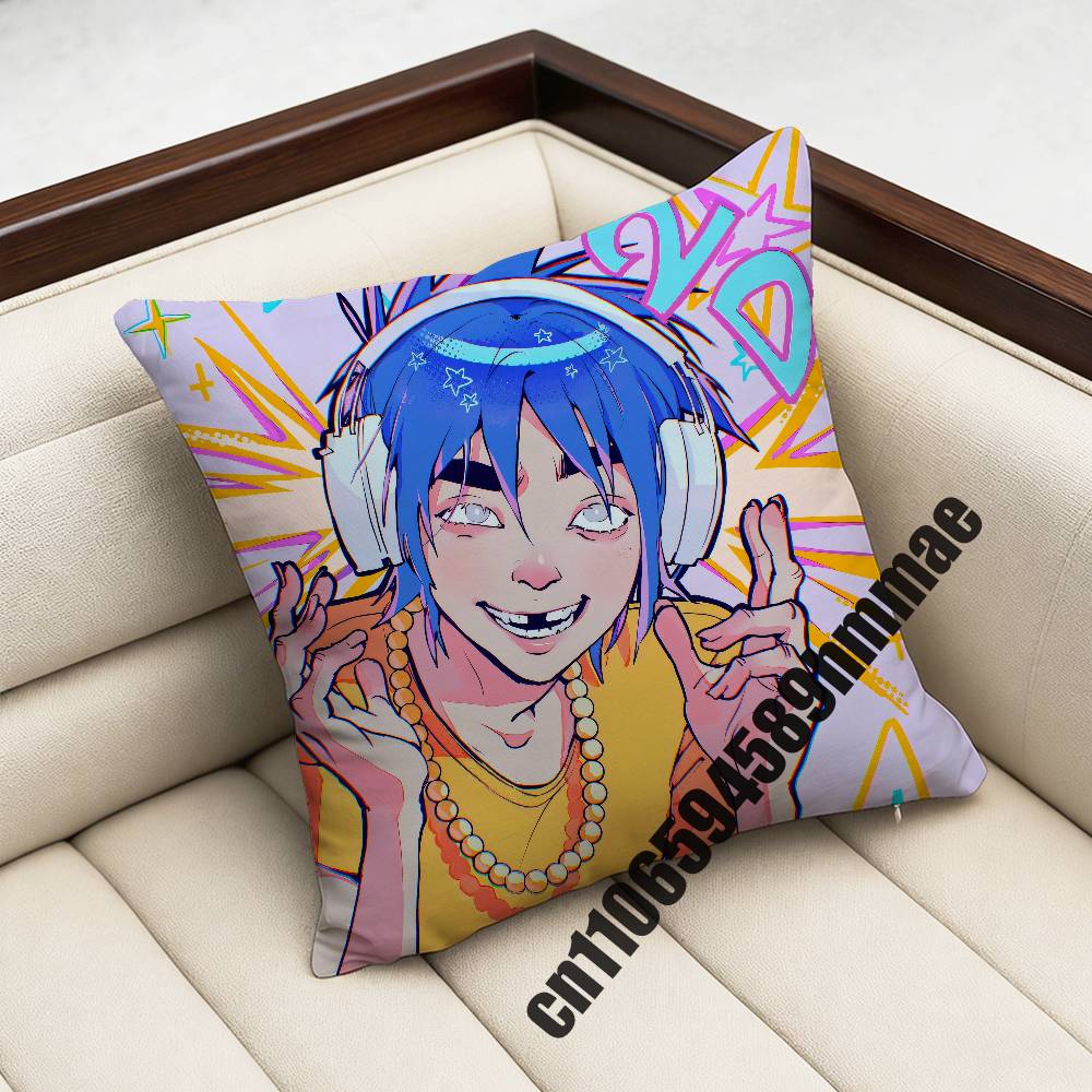 For D-Damon Albarn G-Gorillaz Throw Pillow Case Sham 45X45Cm 35X35Cm Square Home Pillowcase Cushion Cover