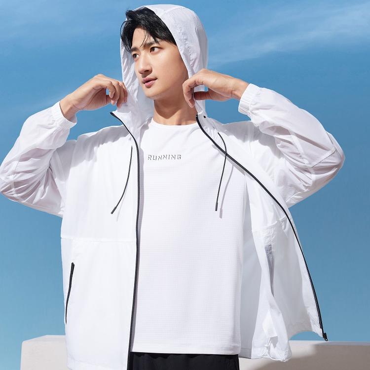 Li Ning Ice Silk UV Protection Cool Technology Lightweight Quick-Dry Breathable Hooded Sun Protection Clothing Unisex Outerwear AFDU831-5