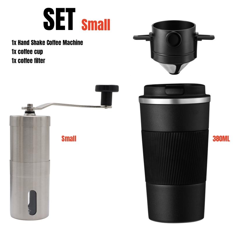Portable Coffee Brewing Set Hand Cranked Coffee Machine Coffee Filtercoffee Insulated Cup Travel Outdoor Home Simple Operation