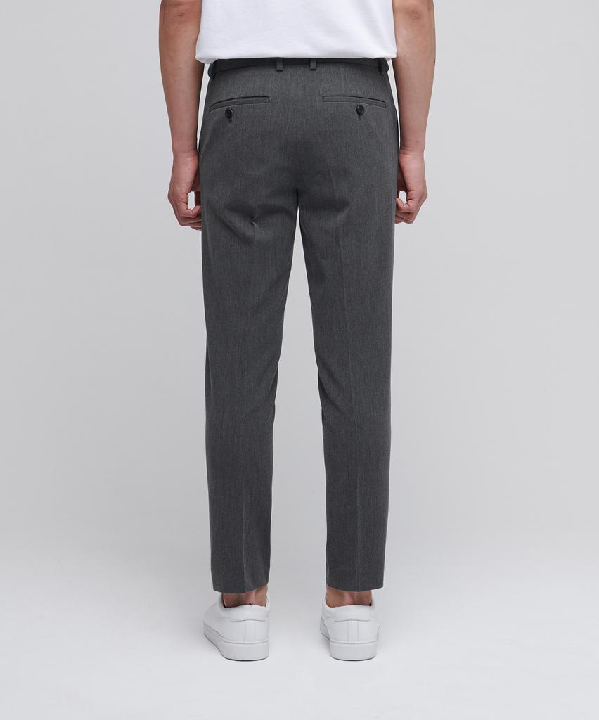 MUSINSA STANDARD Skinny Hidden Elastic Waist Crop Slacks [Medium Gray]