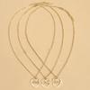 3 PCS BEST FRIENDS Heart Matching Necklace Set Gold Color BFF Necklaces Friendship Jewelry Gifts