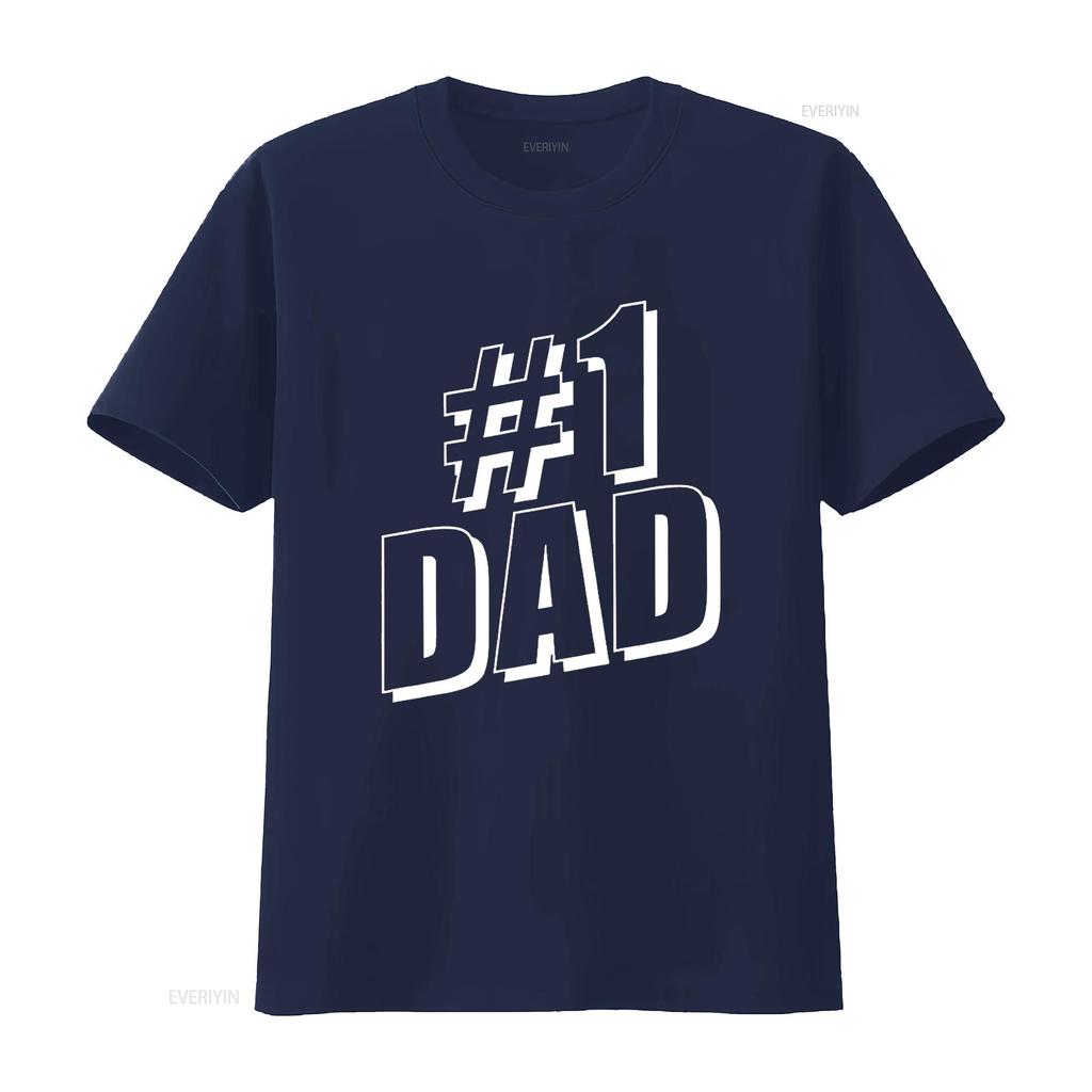 1 Dad Number One Father S Day T Shirt Vintage Washed Streetwear Designer Clothes Soft Unisex Comfortable Top For Everyday Wear
