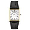 Essentials Men's Watch - Essential - Waterproof Stainless Steel Rectangular Case with Leather Strap, White - SWR052, Essential Item
