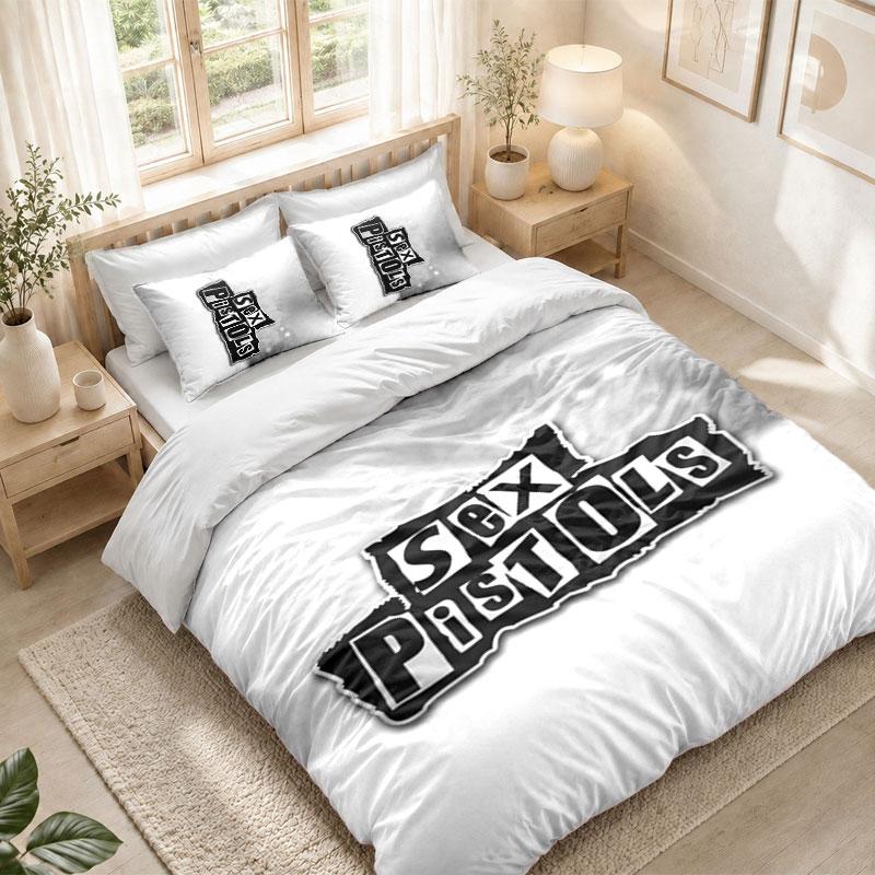 Bedding Set 1 Duvet Cover 2 Pillowcases Sex Pistols Print Bedroom Home Decoration