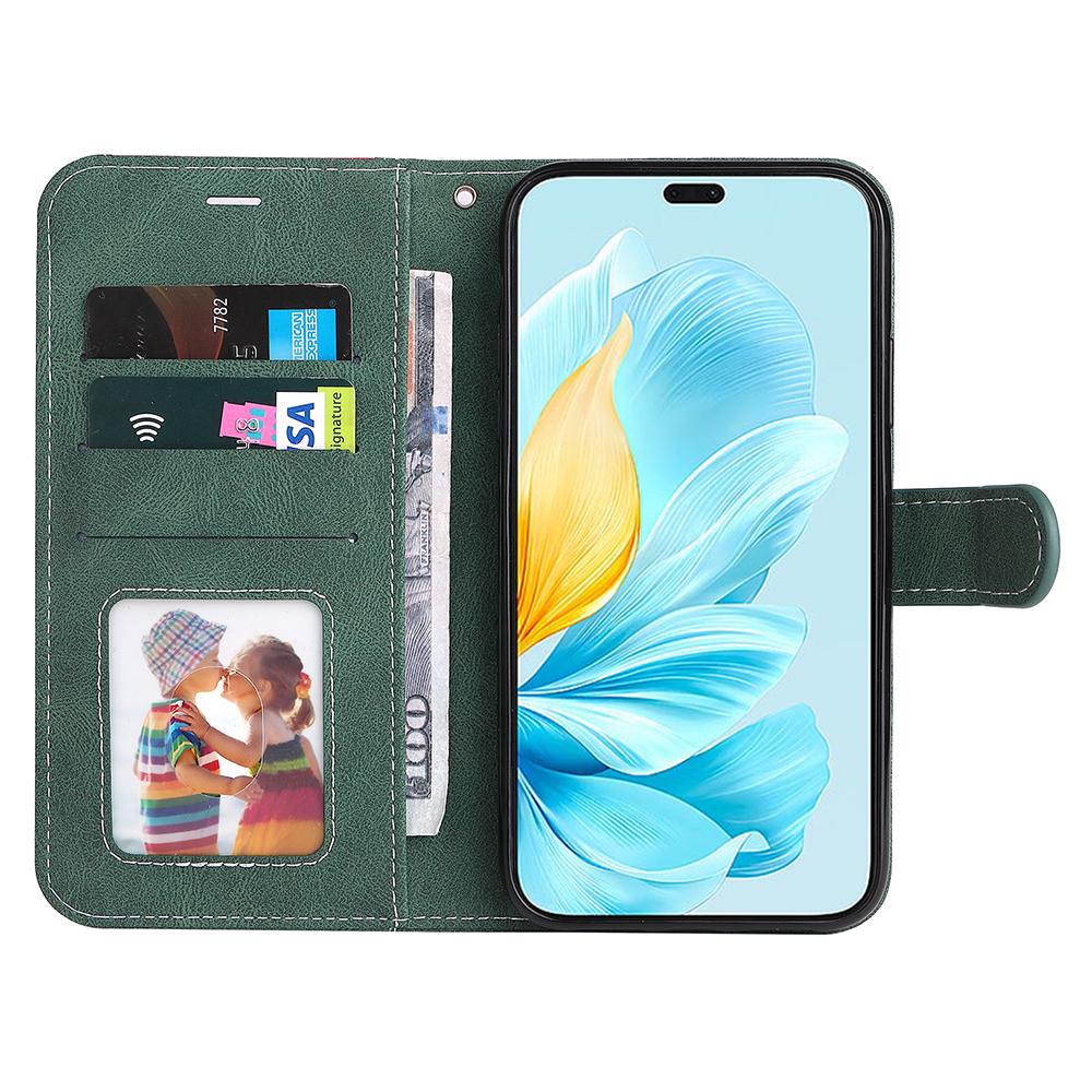 

For Honor 200 Lite Case Three-color Splicing Card Holder Phone Cover Green