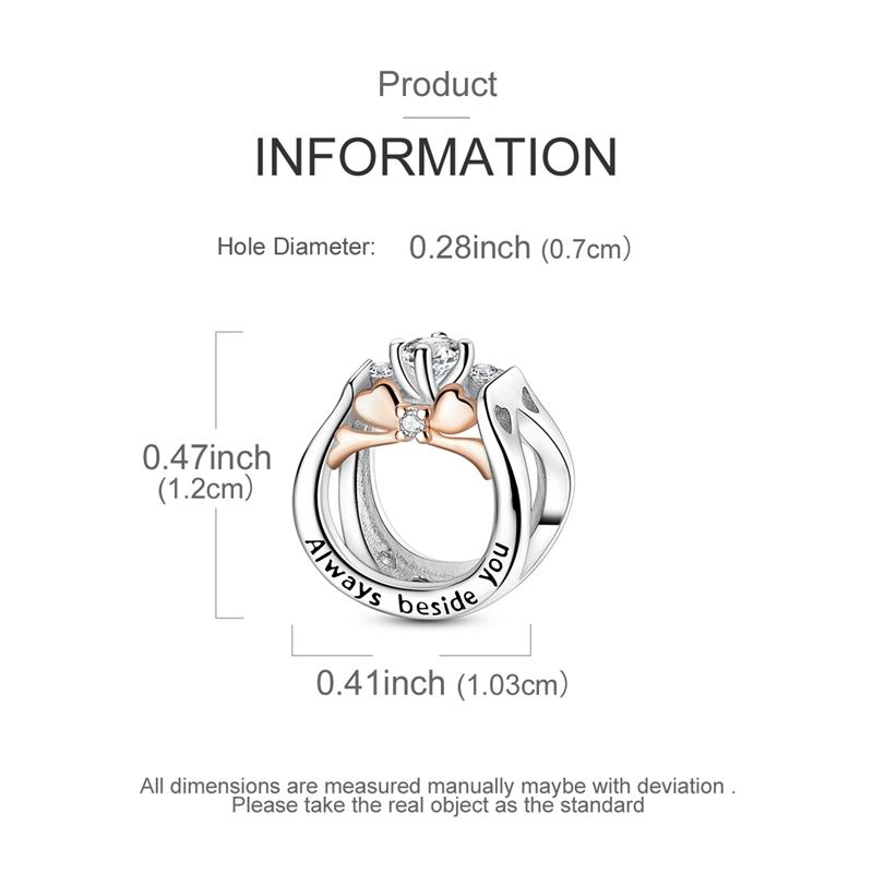 Copper Always Beside You Ring Beads Jewellery Fit Originalbracelet Necklace For Women Diy Gift