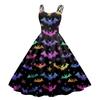 Women's Halloween Print Sexy Off-The-Shoulder Punk Vintage Dress