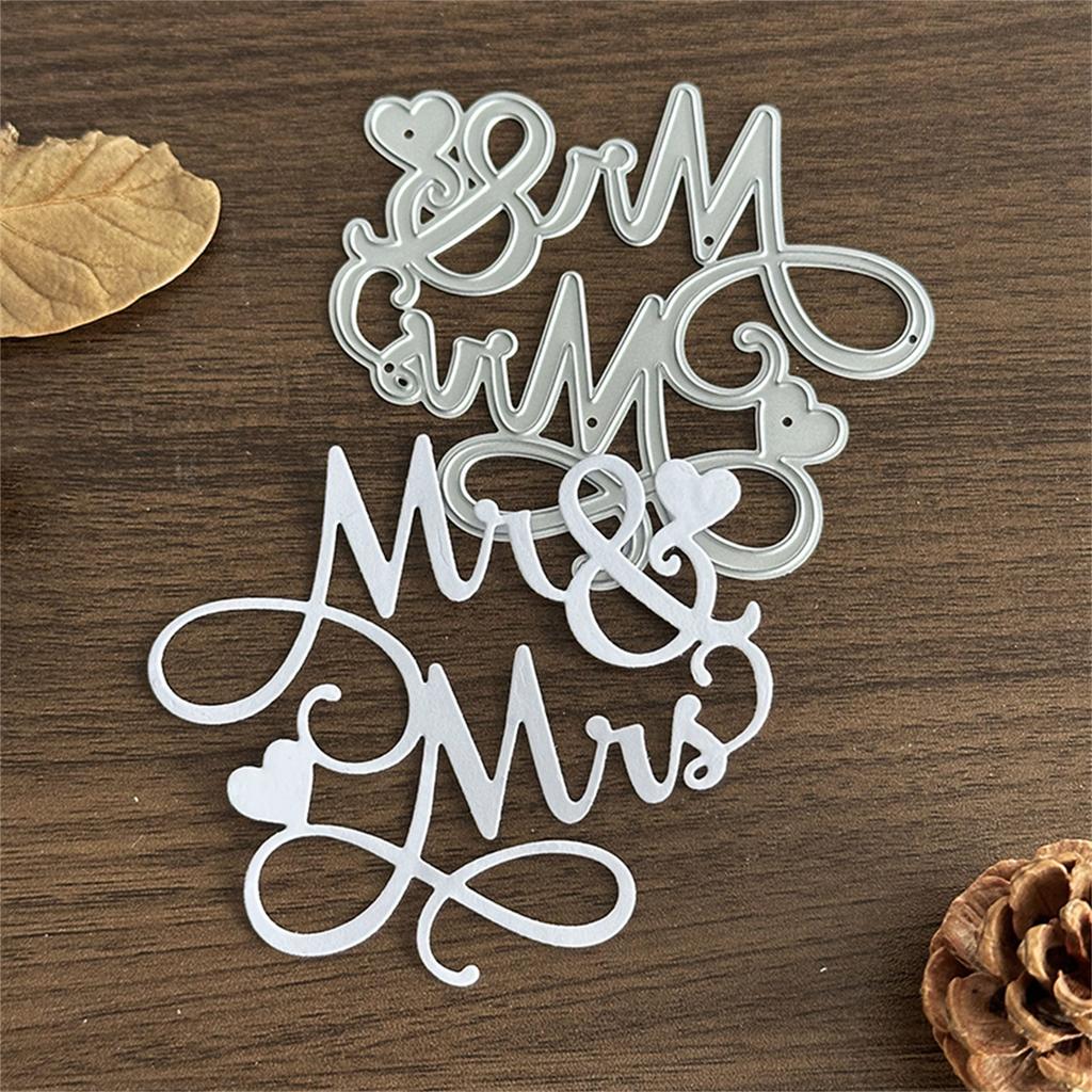 Heart Mr Mrs Metal Die Cuts Carbon Steel Cutting Dies Embossing Stencils for Card Photo Scrapbooking Decorations