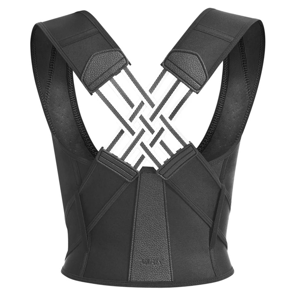 

Aolikes New Back Region Posture Corrector Brace Perfect For Women Men Breathable Back Area Posture Correction Back Region Support Belt Adjustable XXL чёрный