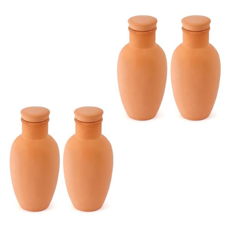

Set Of 4 Terracotta Automatic Watering Stakes With 450mL Capacity Ideal For Succulents Flowers Herbs 1