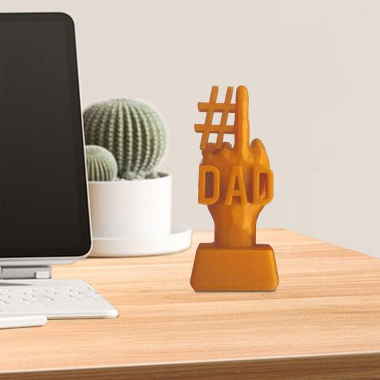 Yousheng #1 Dad Trophy Ornament 3D Printed Middle Finger Trophy Resin Figurine Statue Sculpture Home Office Desktop Decoration Father's Day Gift