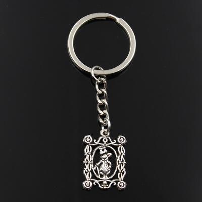 Fashion Keychain 27x19mm Rabbit Silver Color Pendants DIY Men Jewelry Car Key Chain Ring Holder Souvenir For Gift