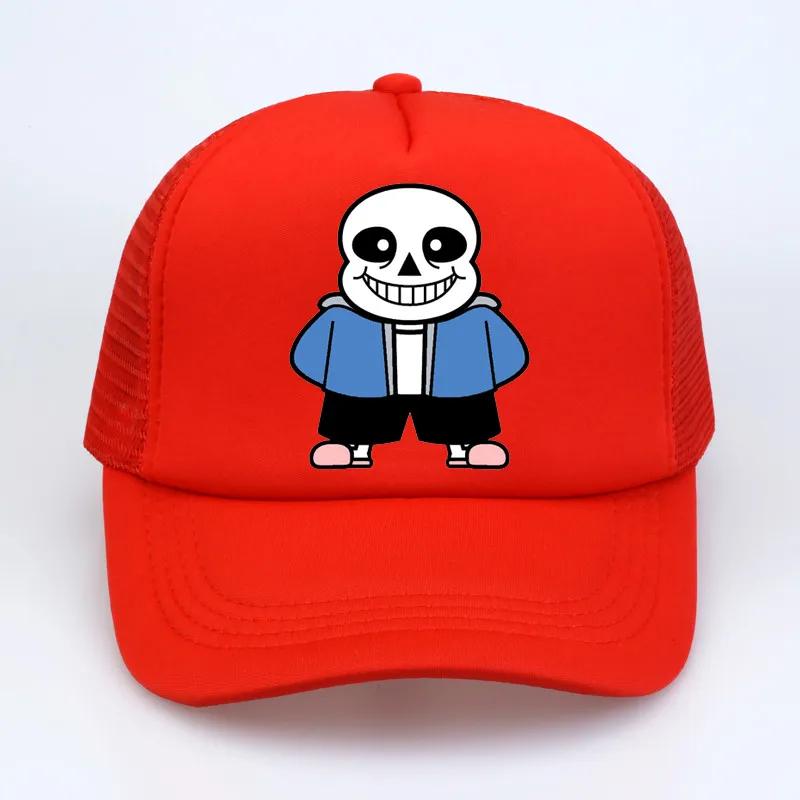 

Game Undertale Baseball Caps Skull Brother Print adjustable hat Summer Mesh sun caps fashion Unisex Women snapback hats