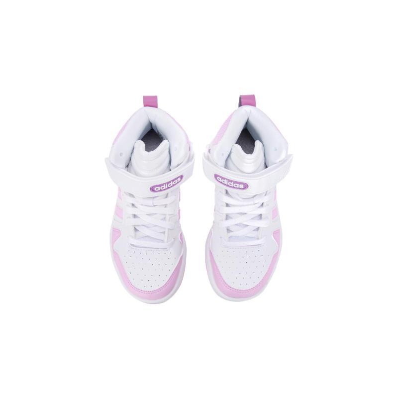 Adidas Neo Postmove Mid K Cushioned Wear-Resistant Breathable Mid-Top Kids' Skateboarding Shoes White Pink Kids' Sneakers HQ4240