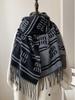 Women's Double-Sided Faux Cashmere Tassel Shawl - Warm, Thick High-End Autumn & Winter Scarf