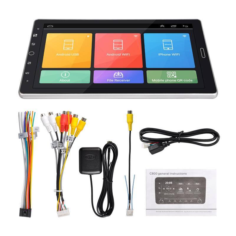 

10,1-дюймовый Android-автомобильный радиоприемник 1 Din Радио Стерео CarPlay GPS-навигация Мультимедийный видеоплеер Головное устройство 4-core 1+32