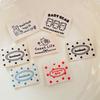 10PCS Cotton Fold-over Label Vintage Style Apparel Label Minimalist Bag Tag Wave Point Bear Cloth Label 3x2.5cm/3.7x3cm