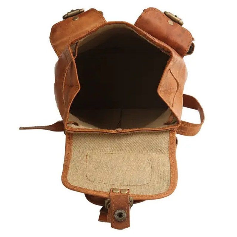 Genuine Leather Backpack | Vintage Backpack | Leather Rucksack, Full Grain Leather | Backpack with Pockets