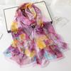 New Women's Air Conditioning Thin Silk Scarf  Silk Emulated Silk Versatile Silk Scarf  Sun Protection Scarf  Colorful Scarf