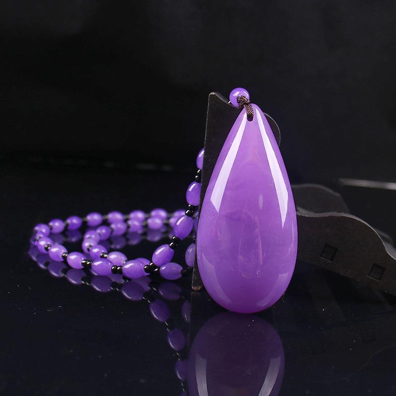 

Ретро Ожерелье из Имитации Янтаря Для Мужчин И Женщин Фиолетовое С Бусинами Длинный Кулон Цепочка Для Свитера Подарок Ко Дню Матери A10