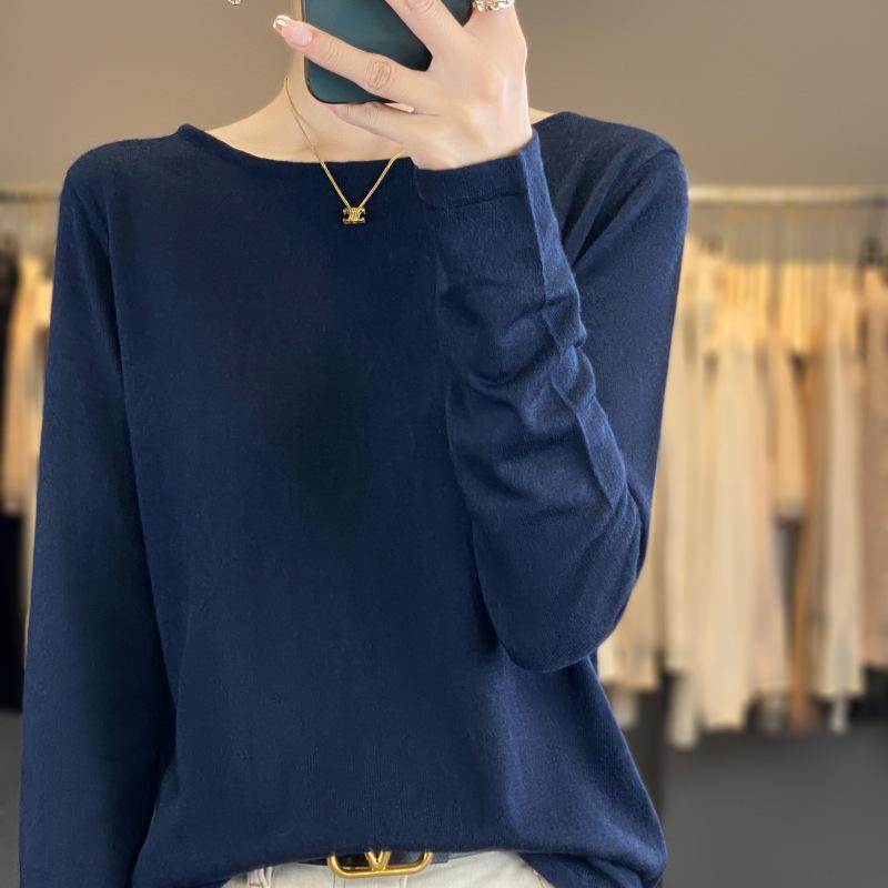 

Женский свитер с открытыми плечами, крупной вязки Large темно-синий