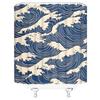 Japanese Wave Art Great Wave Shower Curtain Machine Washable All Season Waterproof Privacy Protection Traditional Designelegant