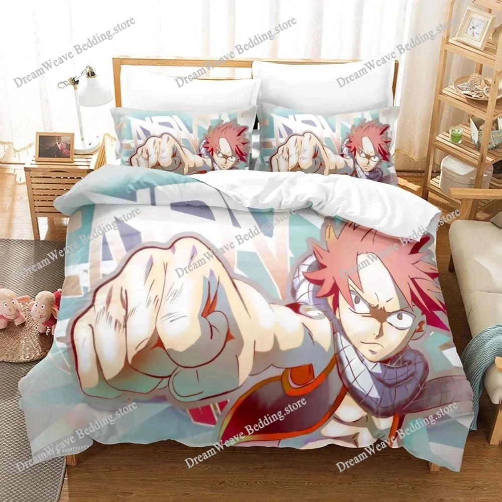 Fashion 3D Print Anime Bed Sheet Faity Tail Bedding Set Single Twin Full Queen King Size Bed Set Adult Kid Bedroom Duvet Cover