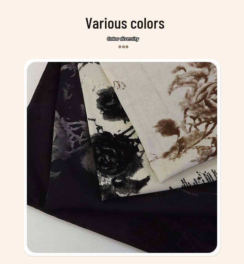 

“Korean Tie-dye Flocking Print Camisole Dress Fabric (Single-sided) for Spring/Summer Cheongsam”