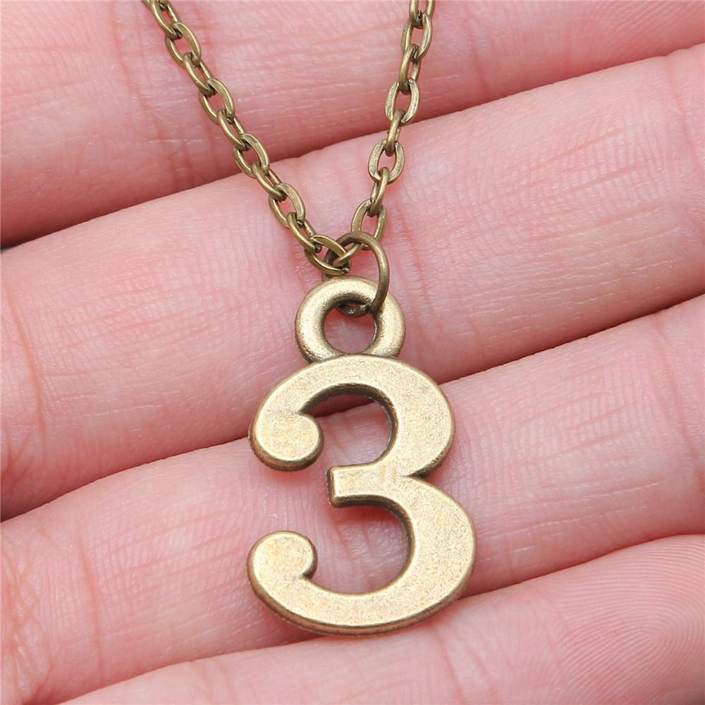 Necklace On The Neck 43cm Chain Arabic Number Tags Kids' Jewelry Materials QN007