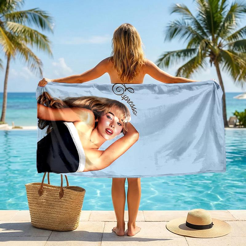 Sabrina Carpenter Fashion Beach Towel Portable Soft Quick Dry Towel For Swimming Camping Holiday Use