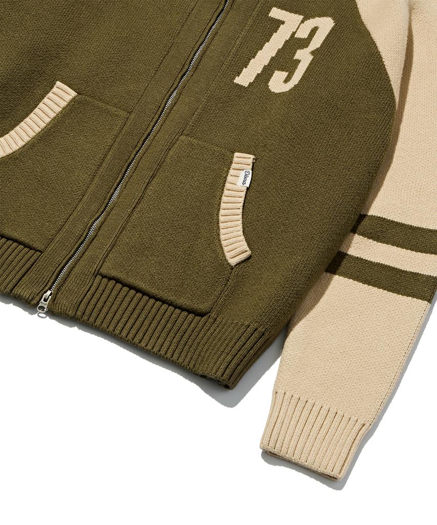 Discus Athletic Varsity Knit Zip-Up Khaki