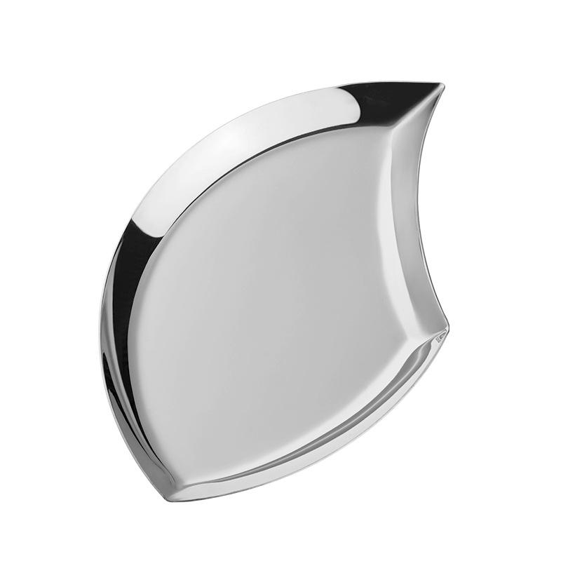 Creative metal jewelry ring plate, stainless steel, leaf shaped, fruit, dried fruit, storage plate, afternoon tea plate