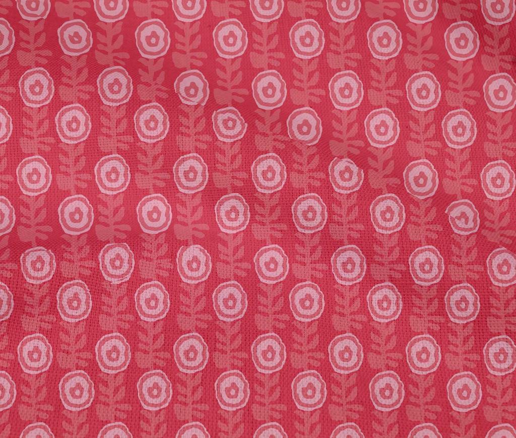 oneOone Cotton Flex Fabric Leaves & Floral Block Printed Craft Fabric BTY 40 Inch