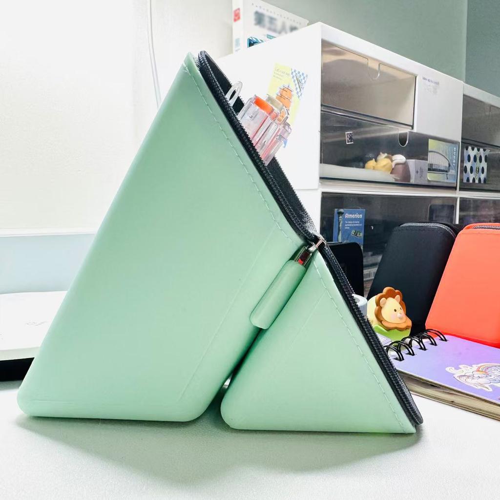 1pcs Silicone Pencil Case Large Capacity Student Pencil Case Gradient Rectangular Stationery Organizer Pencil Case