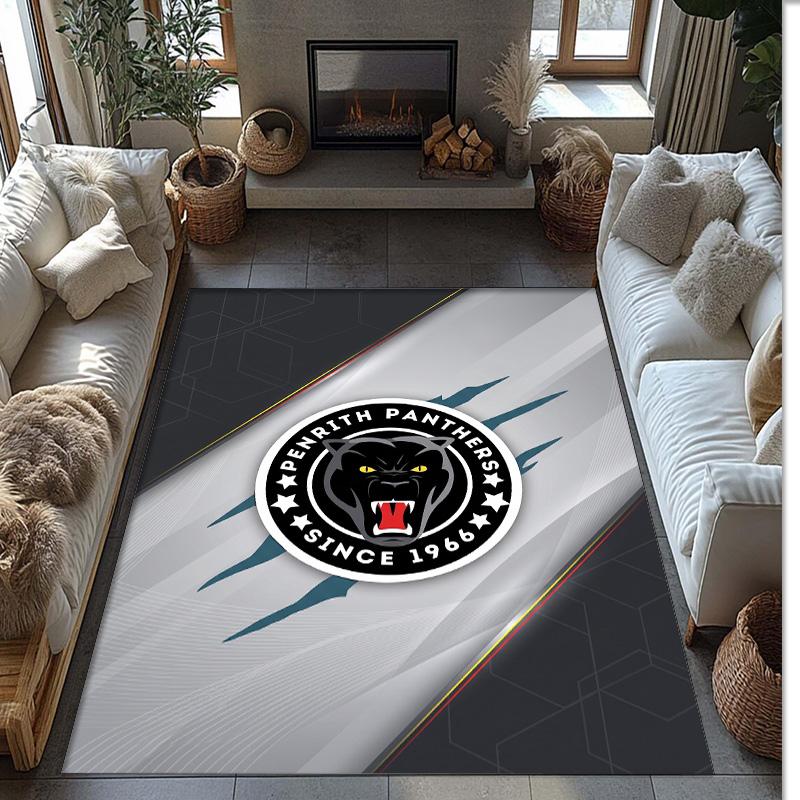 Penrith Panthers Kristall-Samt-Teppich Weich Anti?Rutschfeste Fußmatte Bequemer Wohnzimmer Schlafzimmer Dekor Teppich