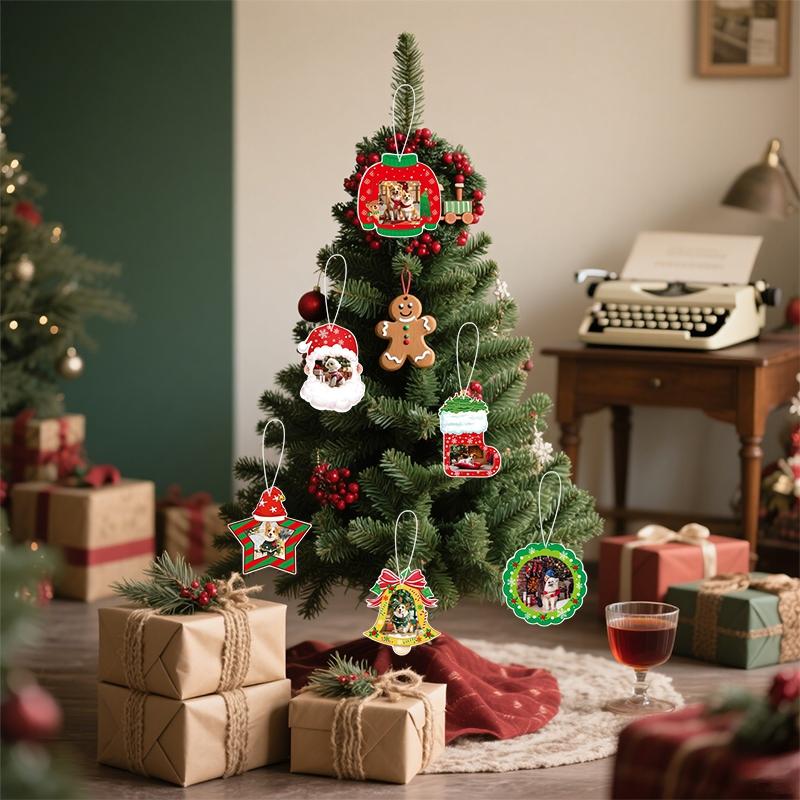 Christmas DIY Paper Pendant 2026 Hanging Pendant Photo Frame for Christmas Decoration Xmas Ornaments Navidad  New Year Gift