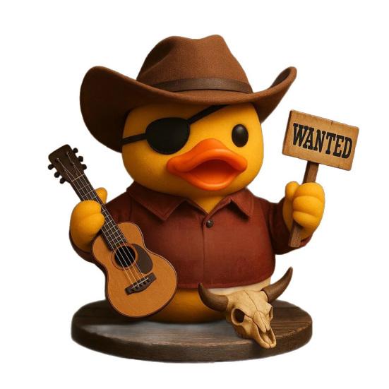 Rock Tribute Duck Figurine Vintage Hand-painted Rock Duck Statue Sculpture Music Studio Ornament Bar Decoration Classic Rocker Gift