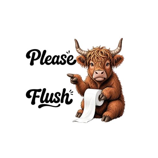Please Flush Toilet Sticker Self-Adhesive Cartoon Animals Bathroom Decal Funny B