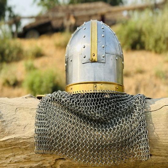 Viking chainmail helmet, armor, chainmail helmet, medieval helmet, chainmail,