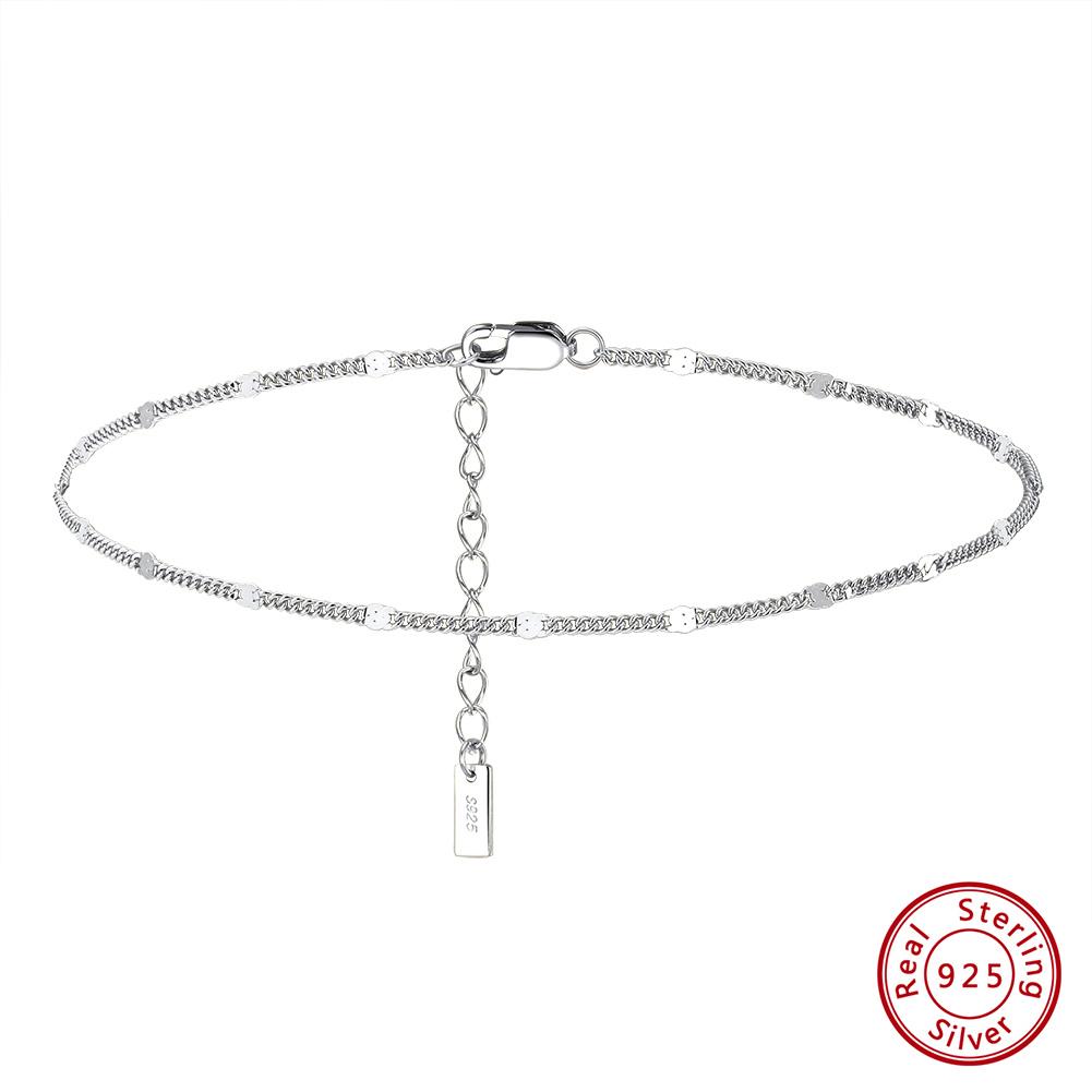 SA RINNTIN Fashion Jewelry 925 Sterling Silver Anklet Foot Chain Jewelry for Women 14K Gold Plated Chain Anklets