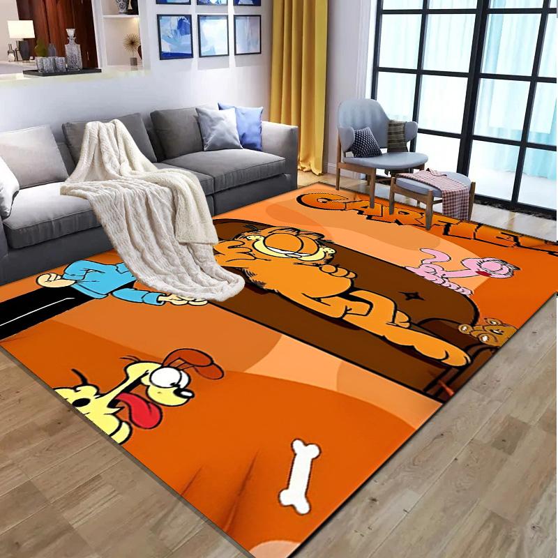 Tapete com Padrão Garfield, Tapete para Interior/Exterior, para Piquenique, Sala de Jogos, Quarto, Escritório, Sala de Estar, Tapete de Decoração para Casa, Presente de Aniversário