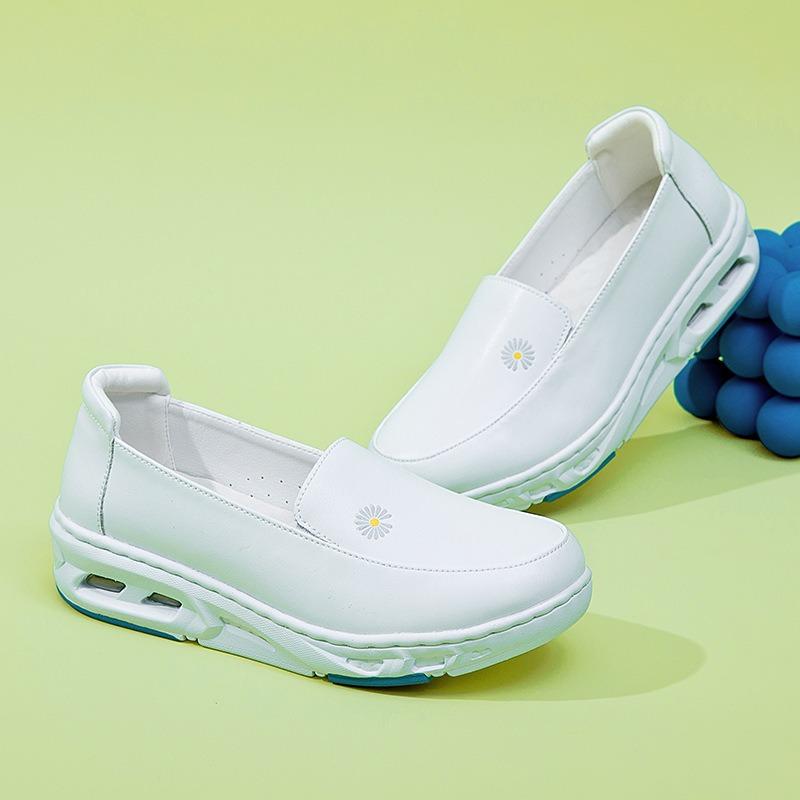 New Leather EVA Air Cushion Hospital White Nurse Shoes Comfortable Soft Bottom Trendy White Shoes