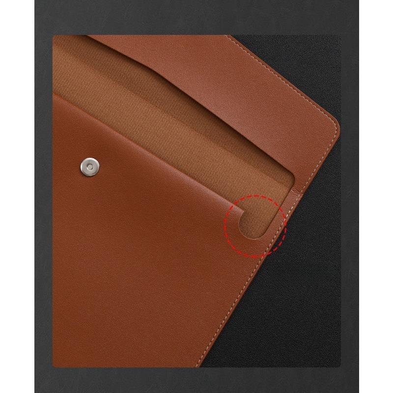 Thick Waterproof Leather A4 Document Bag Snap Button Button Archive Bag Contract Bill Storage Organizer magnetic buckle