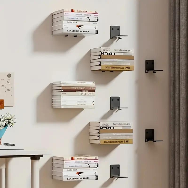 1PCS Invisible Bookshelf Wall Mounted Storage Rack Hidden Suspended Storage Rack Book Wall Support Rack